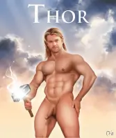 Naked Chris Hemsworth as Thor