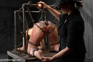 Wax Poured into Her Ass