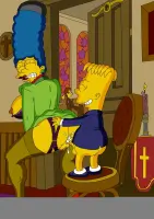 Marge and Bart Simpson