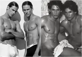 Nude Black and White Twins