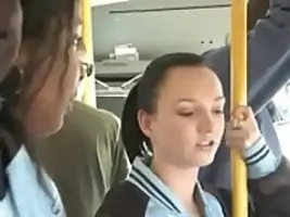 Brunette Groped and Fucked by Stranger On Public Bus